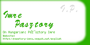 imre pasztory business card